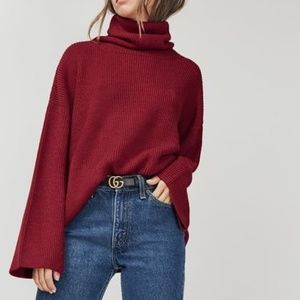 Reformation Florian Alpaca Sweater in Merlot - NWT